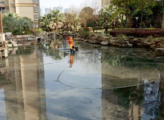 横山景观池淤泥清理